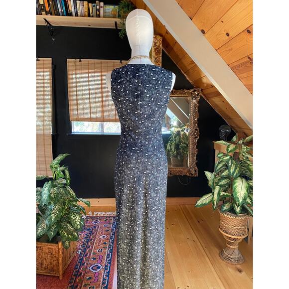 Vintage Dress Black White Floral - Picture 9 of 10